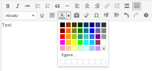 Farbauswahl für die Textfarbe